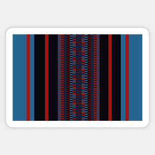 Checkered Ethnic Mosaic Pattern Blues and Coral Sticker